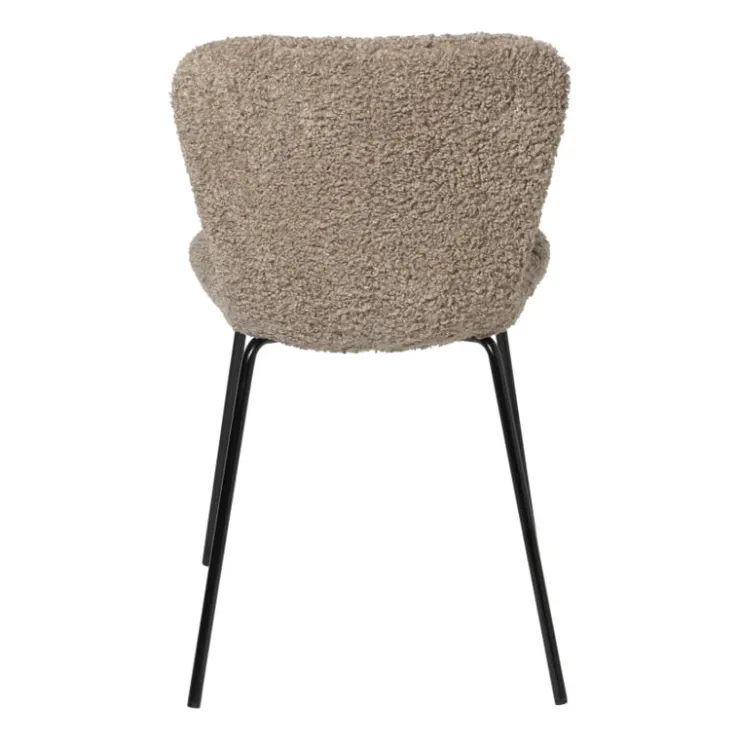 Xenos Eetkamerstoel Liz - beige - teddy - 83.5x55x45.4 cm- Eetkamerstoelen