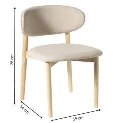 Xenos Eetkamerstoel Niki - wit - 78x55x54 cm- Eetkamerstoelen