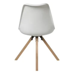Xenos Eetkamerstoel Olympic - wit/naturel - 82x58x48 cm- Eetkamerstoelen