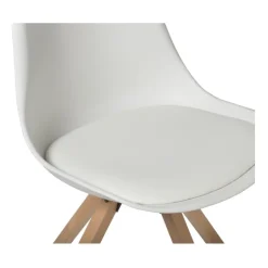 Xenos Eetkamerstoel Olympic - wit/naturel - 82x58x48 cm- Eetkamerstoelen