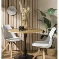 Xenos Eetkamerstoel Olympic - wit/naturel - 82x58x48 cm- Eetkamerstoelen