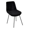 Xenos Eetkamerstoel ribstof - zwart - 84x52x52cm- Eetkamerstoelen