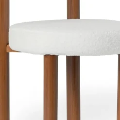 Xenos Eetkamerstoel Ruby - teddy beige/bruin - 73x56.5x53 cm- Eetkamerstoelen