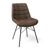 Xenos Eetkamerstoel suedine - bruin - 81x52x57 cm- Eetkamerstoelen