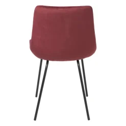 Xenos Eetkamerstoel velvet - rood - 79x50x44 cm- Eetkamerstoelen