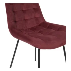 Xenos Eetkamerstoel velvet - rood - 79x50x44 cm- Eetkamerstoelen