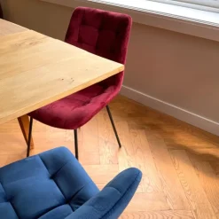 Xenos Eetkamerstoel velvet - rood - 79x50x44 cm- Eetkamerstoelen