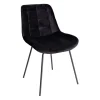 Xenos Eetkamerstoel velvet - zwart - 79x50x44 cm- Eetkamerstoelen