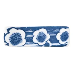 Xenos Eetstokjeshouder Mico bloemen - blauw/wit - 1.5x6x1.2 cm- Eetstokjes|Sushi Servies