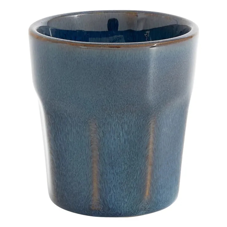 Xenos Espressokopje facet - donkerblauw - 100 ml- Mokken