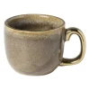 Xenos Espressomokje met gouden rand - bruin - 80 ml- Mokken|Kerstcadeaus