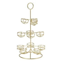 Xenos Etagere voor eieren - goud - 22x22x40,5 cm- Etagères|Eierdopjes