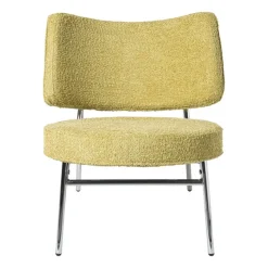 Xenos Fauteuil Amber - geel/zilverkleurig - 71.5x63x70.5 cm- Fauteuils