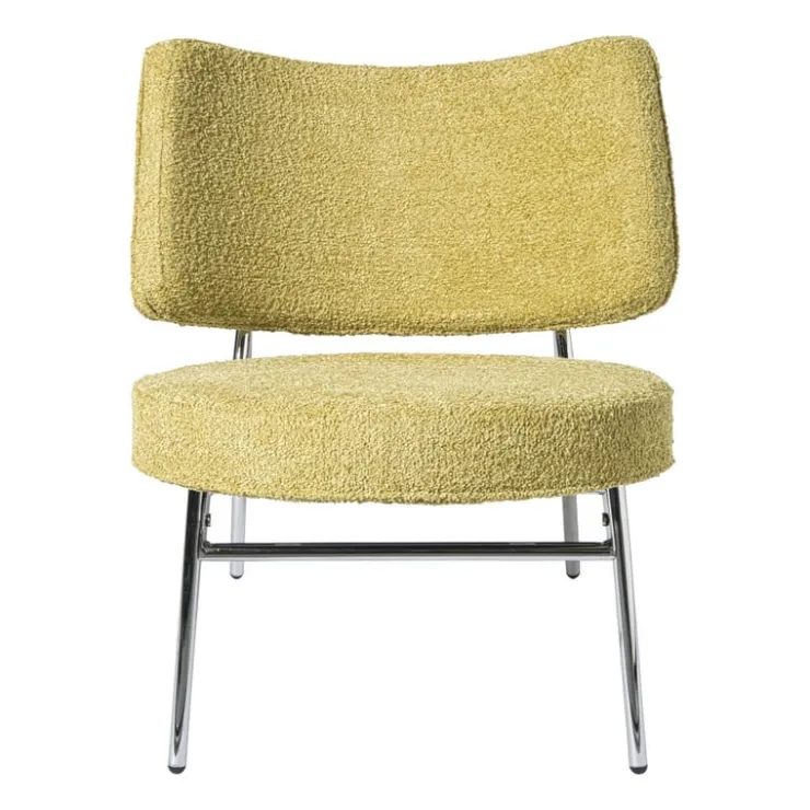 Xenos Fauteuil Amber - geel/zilverkleurig - 71.5x63x70.5 cm- Fauteuils