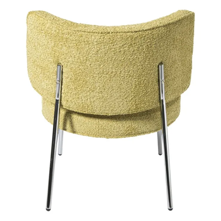 Xenos Fauteuil Amber - geel/zilverkleurig - 71.5x63x70.5 cm- Fauteuils