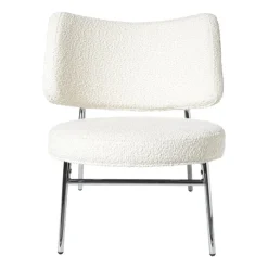 Xenos Fauteuil Amber - wit/zilverkleurig - 71.5x63x70.5 cm- Fauteuils