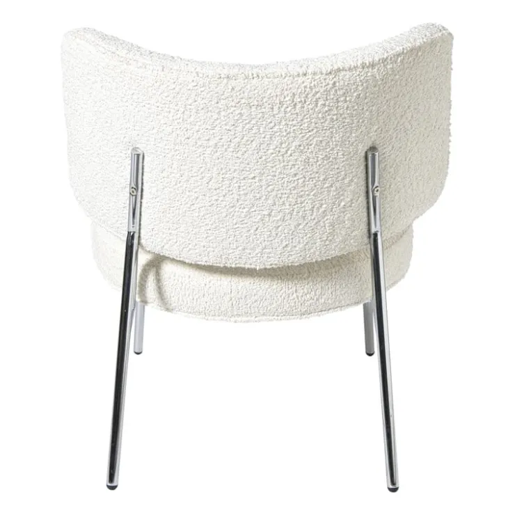 Xenos Fauteuil Amber - wit/zilverkleurig - 71.5x63x70.5 cm- Fauteuils