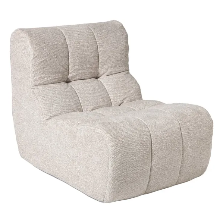 Xenos Fauteuil chenille - beige - 87x72x66 cm- Fauteuils