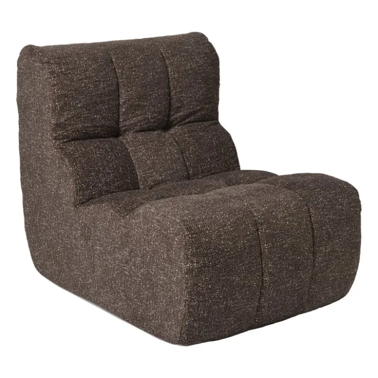 Xenos Fauteuil chenille - donkerbruin - 87x72x66 cm- Fauteuils