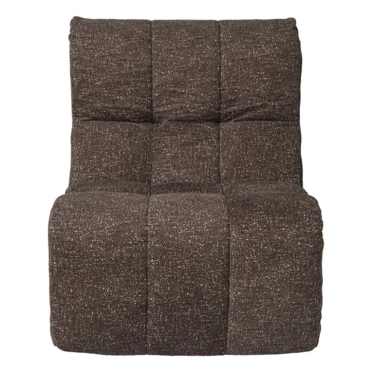 Xenos Fauteuil chenille - donkerbruin - 87x72x66 cm- Fauteuils