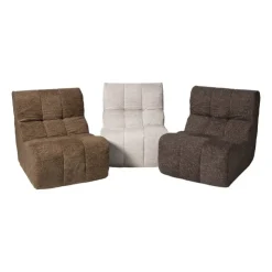 Xenos Fauteuil chenille - donkerbruin - 87x72x66 cm- Fauteuils