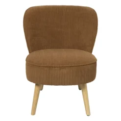 Xenos Fauteuil Didi corduroy - bruin - 77x60x69 cm- Fauteuils