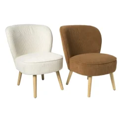 Xenos Fauteuil Didi corduroy - bruin - 77x60x69 cm- Fauteuils