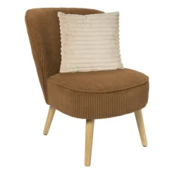 Xenos Fauteuil Didi corduroy - bruin - 77x60x69 cm- Fauteuils