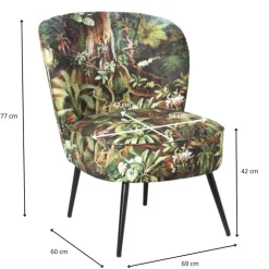 Xenos Fauteuil Frida - jungle - 77x69x60 cm- Fauteuils