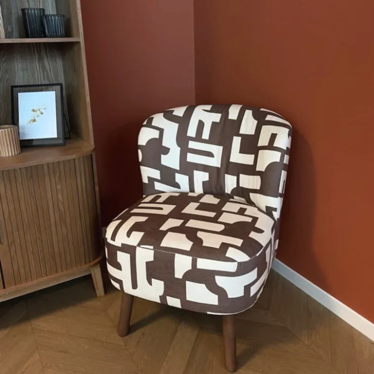 Xenos Fauteuil japandi - beige - 69x66x56 cm- Fauteuils