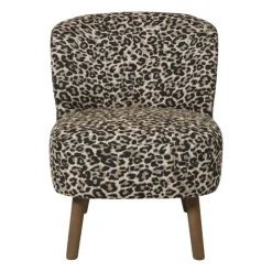 Xenos Fauteuil luipaard - bruin - 69x66x56 cm- Fauteuils