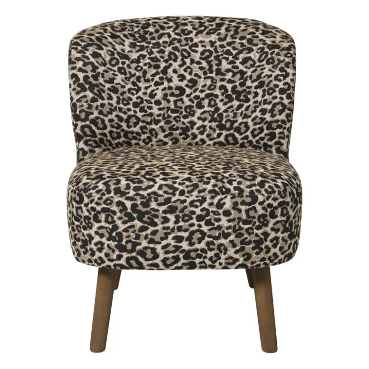 Xenos Fauteuil luipaard - bruin - 69x66x56 cm- Fauteuils