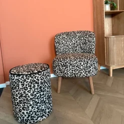 Xenos Fauteuil luipaard - bruin - 69x66x56 cm- Fauteuils