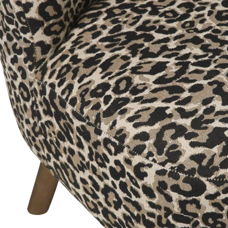 Xenos Fauteuil luipaard - bruin - 69x66x56 cm- Fauteuils
