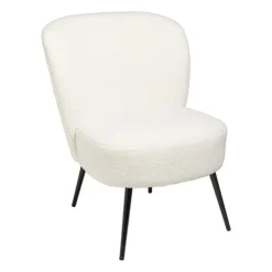 Xenos Fauteuil teddy - wit - 77x69x60 cm- Fauteuils