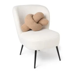 Xenos Fauteuil teddy - wit - 77x69x60 cm- Fauteuils