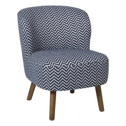 Xenos Fauteuil zigzag - blauw/wit - 69x66x56 cm- Fauteuils