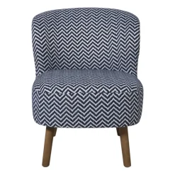 Xenos Fauteuil zigzag - blauw/wit - 69x66x56 cm- Fauteuils