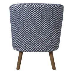 Xenos Fauteuil zigzag - blauw/wit - 69x66x56 cm- Fauteuils