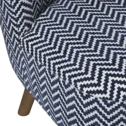 Xenos Fauteuil zigzag - blauw/wit - 69x66x56 cm- Fauteuils