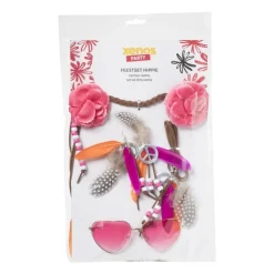 Xenos Feestset hippie met accessoires - set van 4- Verkleedaccessoires