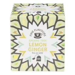 Xenos Fine Flavours groene thee - lemon ginger - 10 zakjes- Thee