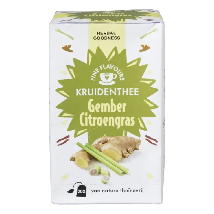 Xenos Fine flavours kruidenthee - gember citroengras - 20 zakjes- Thee