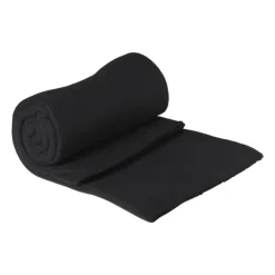 Xenos Fleece deken - zwart - 160x130 cm- Plaids