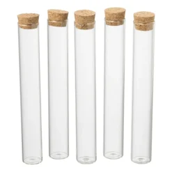 Xenos Flesjes met kurk - set van 5 - 15 cm- Knutselspullen