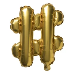 Xenos Folieballon # - goudkleurig - 40 cm- Ballonnen