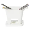 Xenos Fondue set met 4 vorken - wit - 20x12x10.5 cm- Fondue