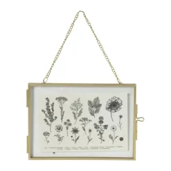 Xenos Fotolijst aan ketting liggend - goudkleurig - 15x10 cm- Fotolijsten
