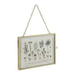 Xenos Fotolijst aan ketting liggend - goudkleurig - 15x10 cm- Fotolijsten