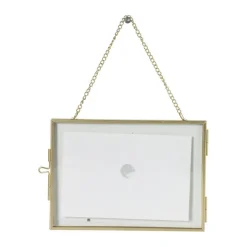 Xenos Fotolijst aan ketting liggend - goudkleurig - 15x10 cm- Fotolijsten